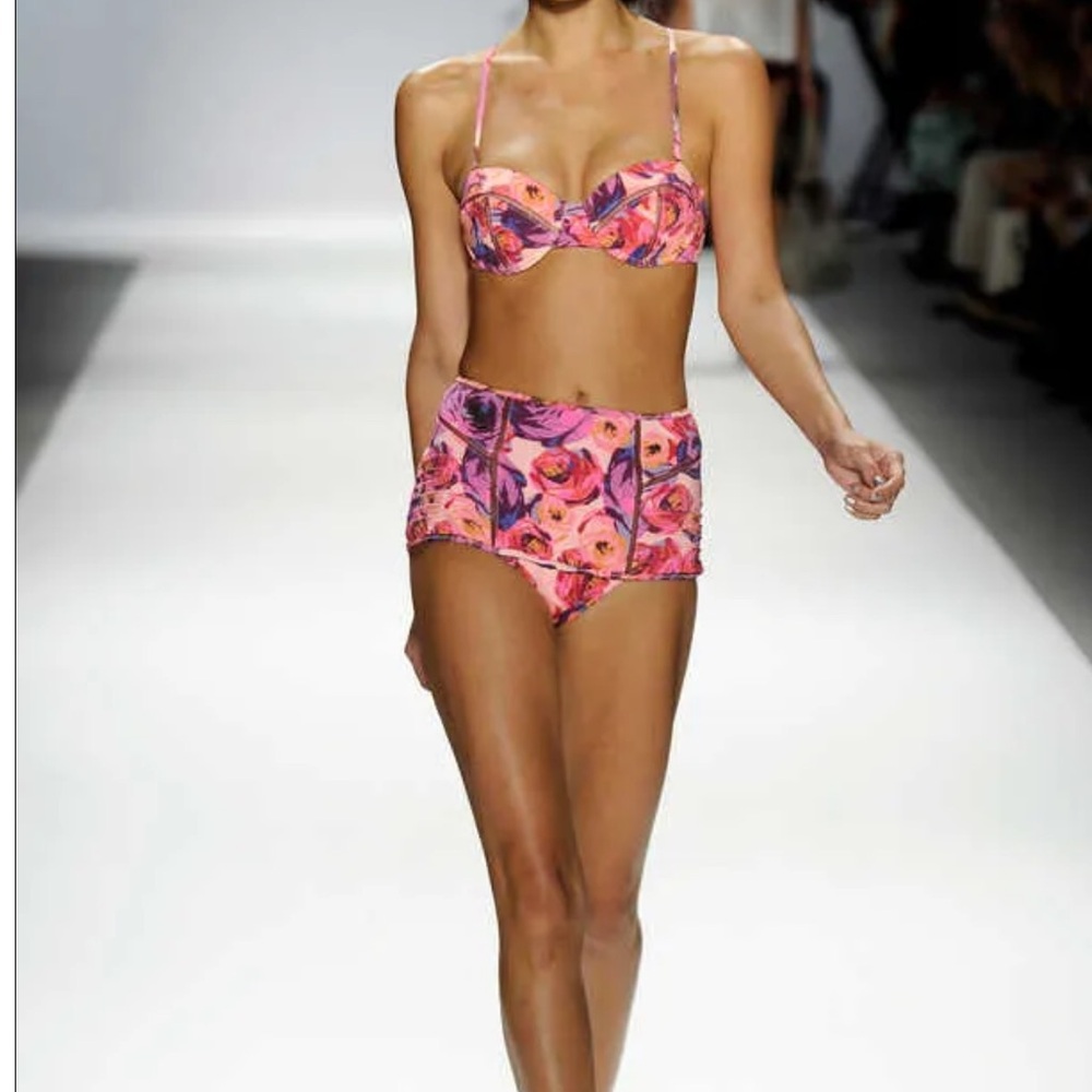 Nanette Lepore Detachable Strap Bikini Swimwear 2pc set Size M in Floral POP
